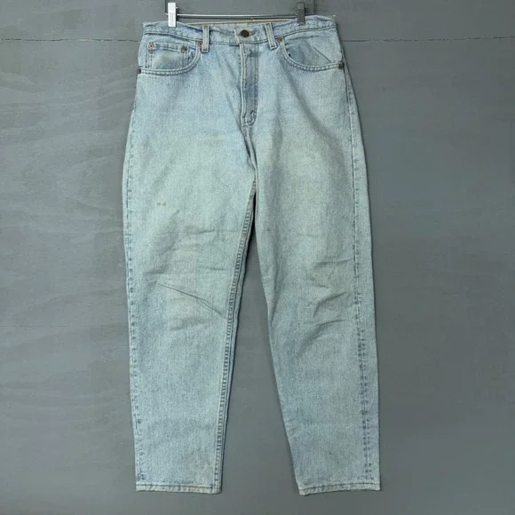 Levi's 550 Relaxed Fit Jeans Light Wash Harley Davidson Patch Made in USA 32x30 - Picture 6 of 7